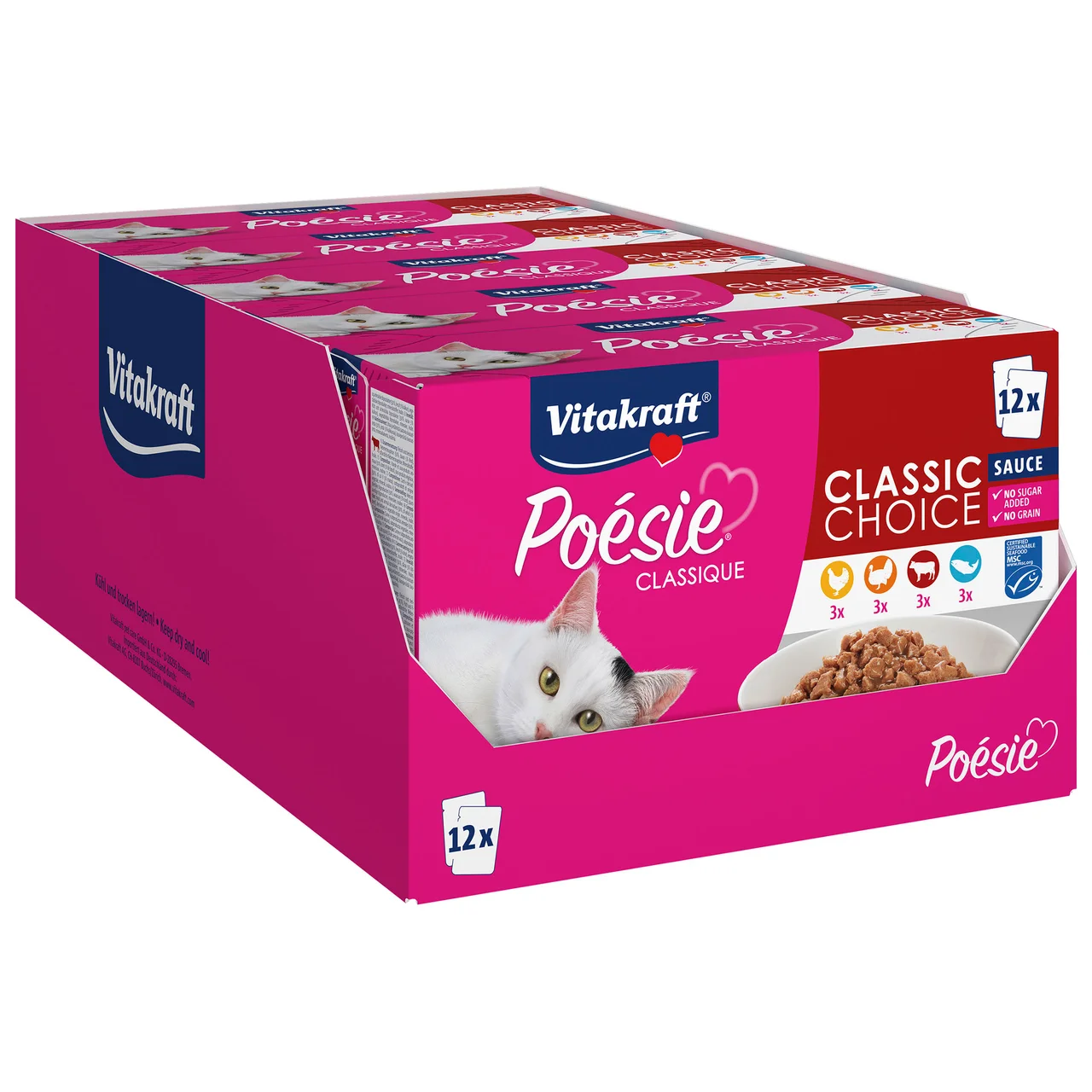 VITAKRAFT Pienso húmedo para gatos a base de carne en salsa VITAKRAFT Poesie Classic 12x85 gr.