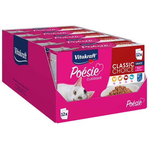 VITAKRAFT Pienso húmedo para gatos a base de carne en salsa VITAKRAFT Poesie Classic 12x85 gr.