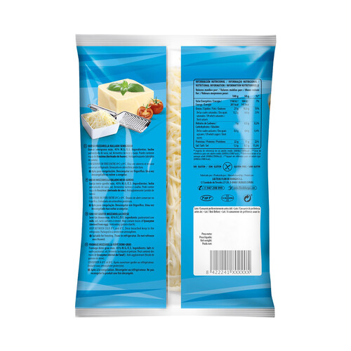FLOR DE BURGOS Queso rallado mozarella FLOR DE BURGOS 200 g.