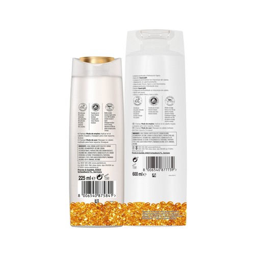 PANTENE Aqua light Champús de hidratación ligera para cabellos finos 600 + 225 ml