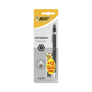 Imagen de Portaminas retráctil con mina 0.5mm y goma de borrar. BIC.