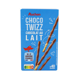 PRODUCTO ALCAMPO Galletas en forma de palitos cubiertas de chocolate 90 g.