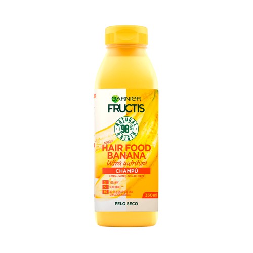 FRUCTIS Hair food de Garnier Champú ultra nutritivo con banana, para cabellos secos 350 ml.