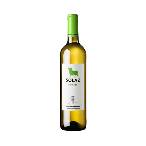 SOLAZ Vino blanco con I.G.P Vinos de la Tierra de Castilla La Mancha botella 75 cl.