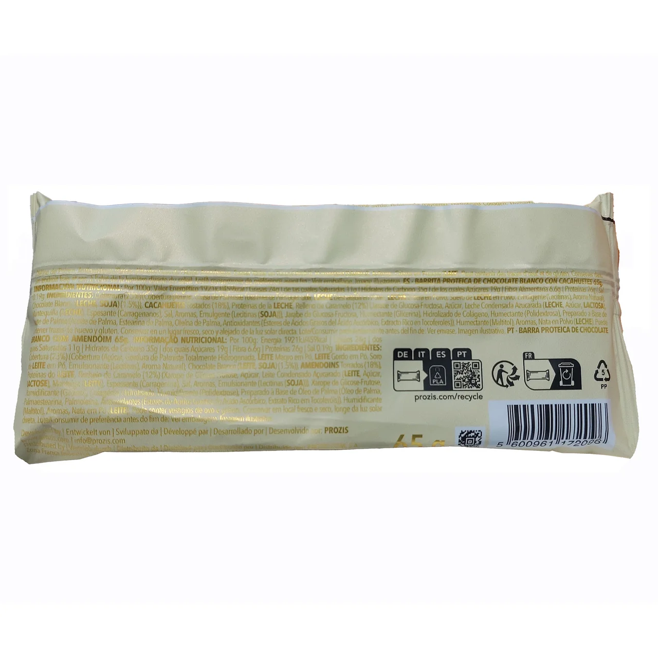 Barrita billion protein avellana y chocolate blanco 65 gr.