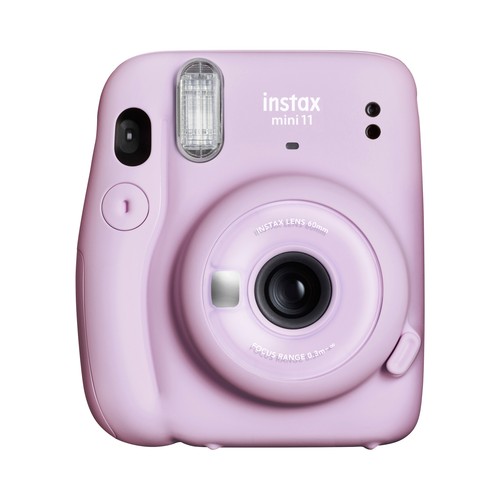 Cámara instantánea FUJIFILM INSTAX MINI 11, espejo para selfie, color morado.