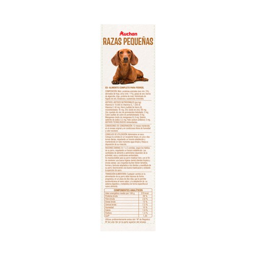 PRODUCTO ALCAMPO Pienso para perros raza pequeña a base de pollo y arroz 4 kg