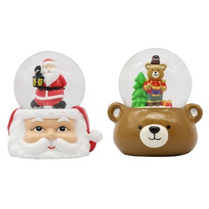 Imagen de Bola de Nieve Oso o Papá Noel 6,5cm Sb decoración Navidad modelos surtidos, ACTUEL