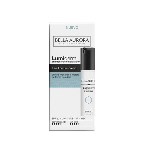 BELLA AURORA Lumiderm Sérum fácial 2 en 1 antimanchas e hidratante 30 ml.
