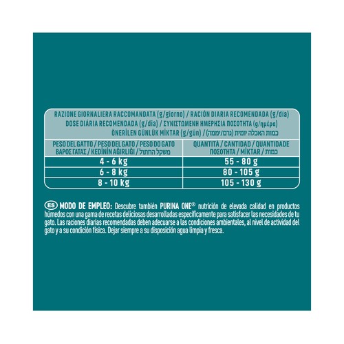 PURINA ONE Pienso para gatos esterilizado a base de buey  800 g.