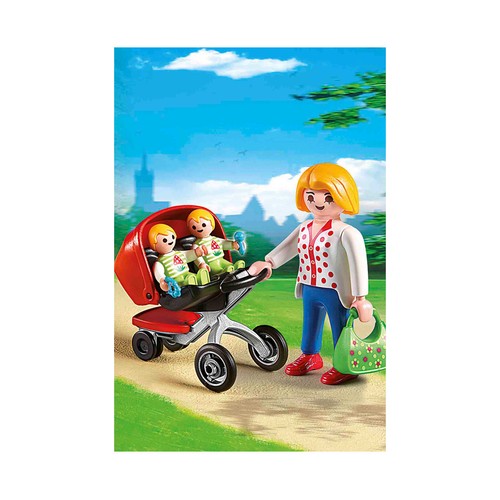 PLAYMOBIL.  Mamá con carrito de gemelos