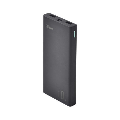 Batería portátil QILIVE Power Bank, 10000mAh, 2xUSB y USB-C.
