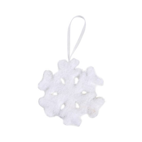 Colgante Blanco con forma de Copo Nieve 10Cm, para decorar Árbol de Navidad, ACTUEL