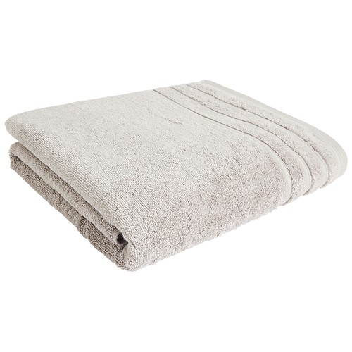 Toalla de baño 100% algodón color gris claro, densidad de 500g/m², ACTUEL.