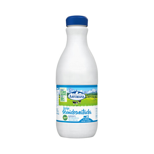 Leche semidesnatada de vaca de origen española CENTRAL LECHERA ASTURIANA 1.5 l.