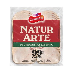 Imagen de CAMPOFRÍO Natuarte Pechuguitas de pavo asadas al horno, cortada en lonchas 90 g.