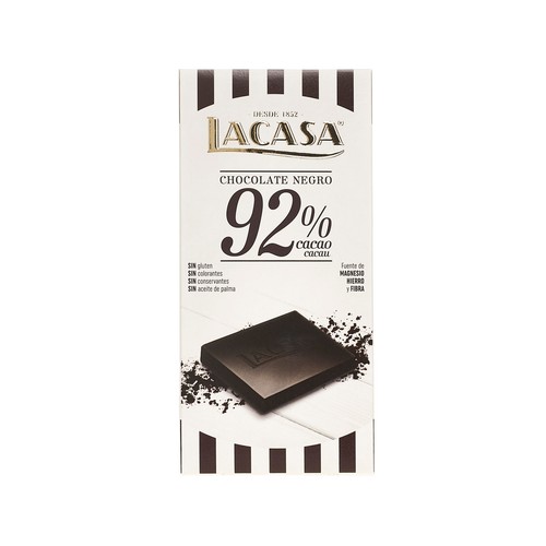 LACASA Chocolate negro 92 % cacao 100 g.
