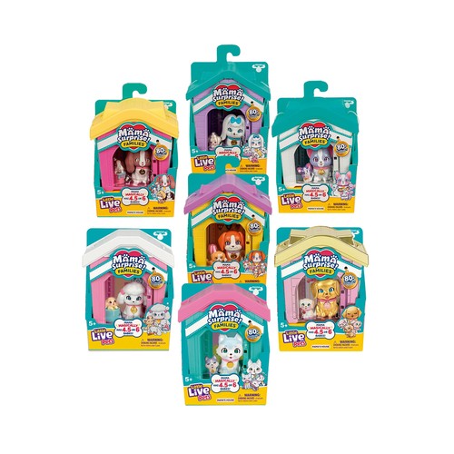 FIguras de mascostas con casa, mama surpries families, surtido de modelos, LITTLE LIVE PETS.