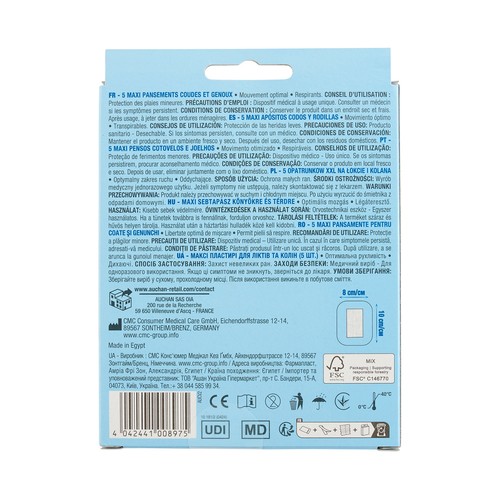 PRODUCTO ALCAMPO Apósitos grandes (8 x 10 cm) transpirables, ideales para codos, rodillas y articulaciones 5 uds.