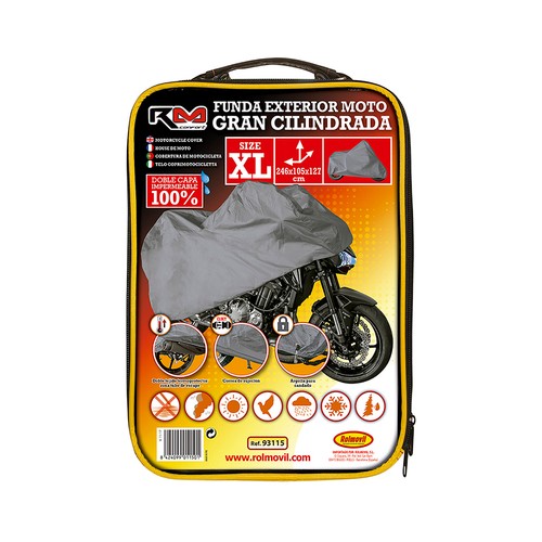 Funda exterior moto gran cilindrada, talla XL, ROLMOVIL.