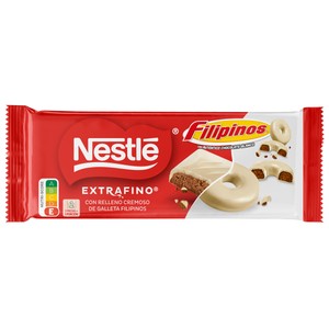 Chocolate con leche relleno de filipinos blanco 84 g.