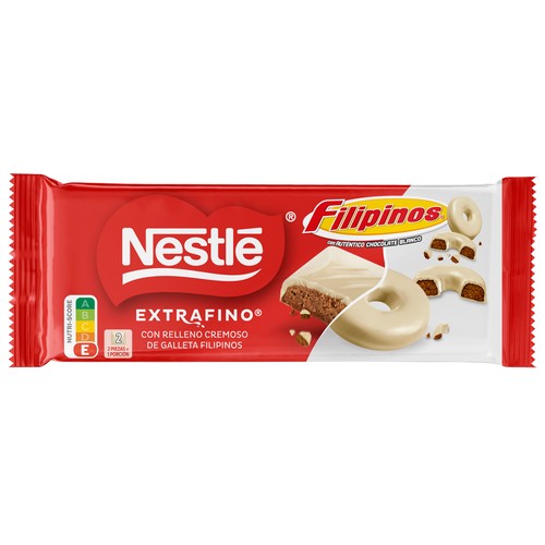 Chocolate con leche relleno de filipinos blanco 84 g.