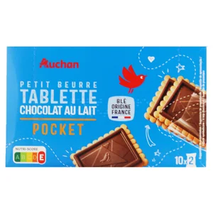 PRODUCTO ALCAMPO Galletas de mantequilla con tableta de chocolate con leche 225 g.