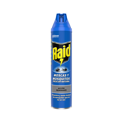 RAID Insecticida spray para moscas y mosquitos, frescor natural RAID 600 ml.