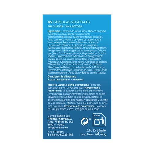 ONEVIT Multivitamínico (13) y multiminerales (11), para hombres 45 uds.
