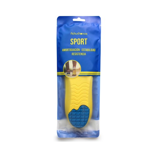 Plantilla Sport ACHUCHONAS, amortiguación, estabilidad y resistencia, talla 41/46.