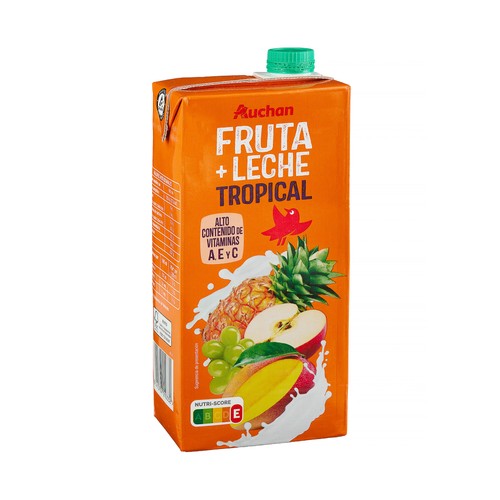 AUCHAN Leche con zumo de frutas Tropical 1 l.