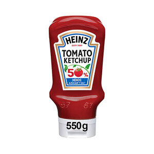 Imagen de HEINZ Ketchup bocabajo con 50% menos de azúcares 550 g.
