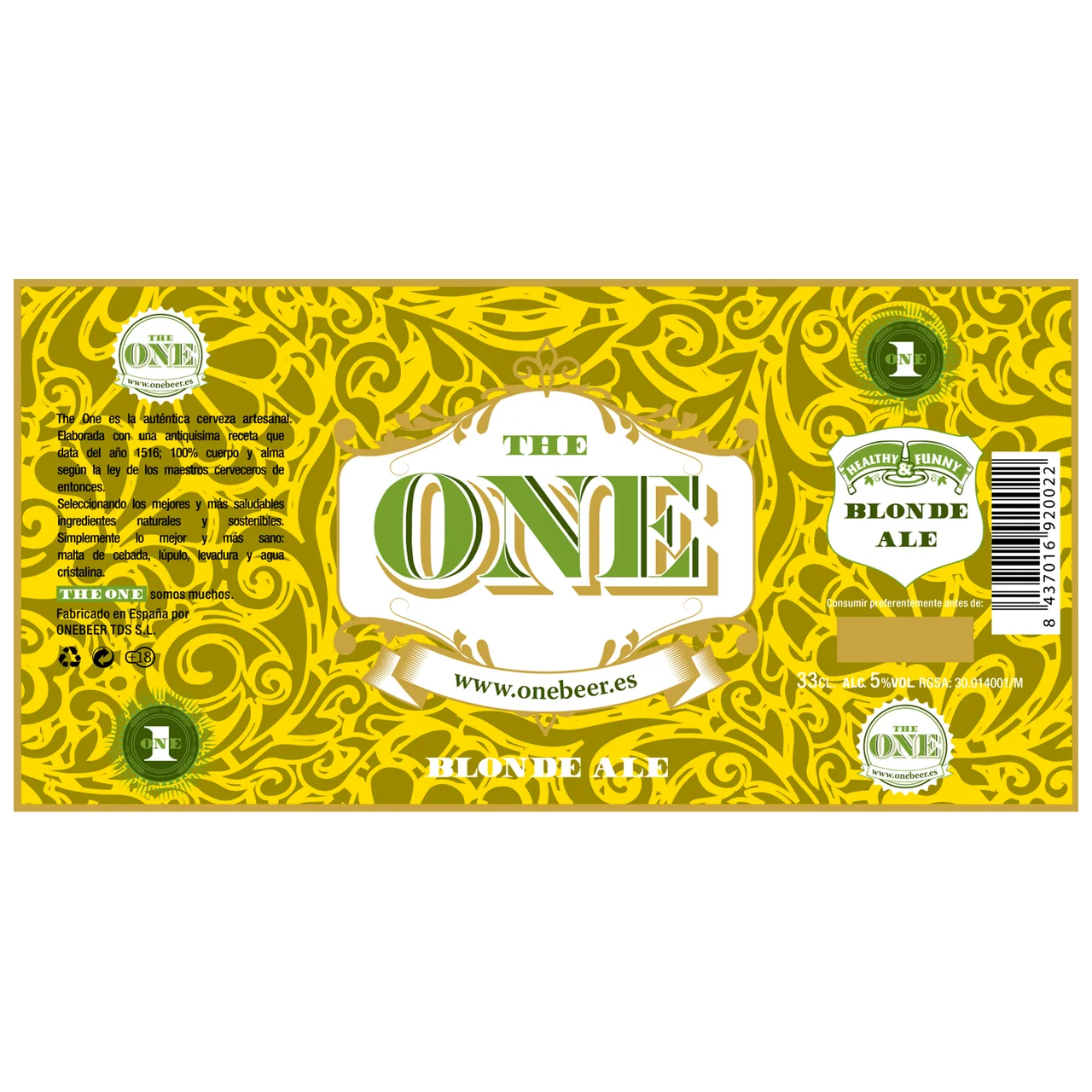 Cerveza Blonde (rubia) Alemana 33 cl.
