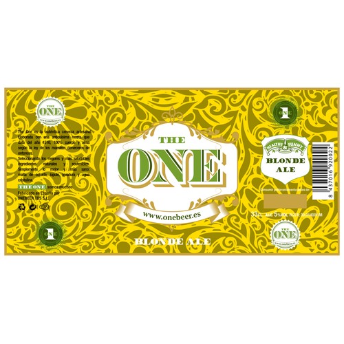 THE ONE Cerveza Blonde (rubia) Alemana 33 cl.