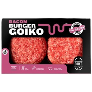 Imagen de GOIKO Burger meat de vacuno con bacon 2 x 180 g.