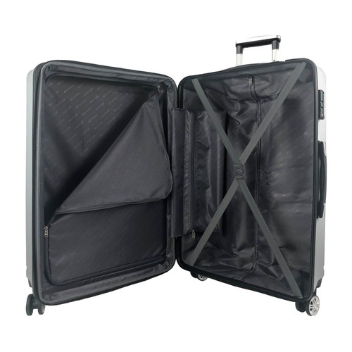 Maleta de cabina con cierre de código de 55 cm, color gris, 8 ruedas, AIRPORT ALCAMPO.