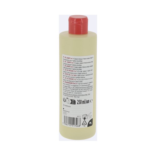 PRODUCTO ALCAMPO Gel y champú para cuerpo y cabello, con aroma a cereza y fresa 250 ml.