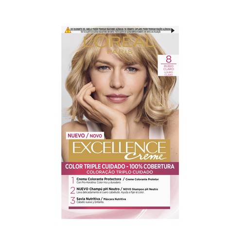 L´ORÉAL PARIS Excellence creme Tinte de pelo permanente tono 8 Rubio claro.