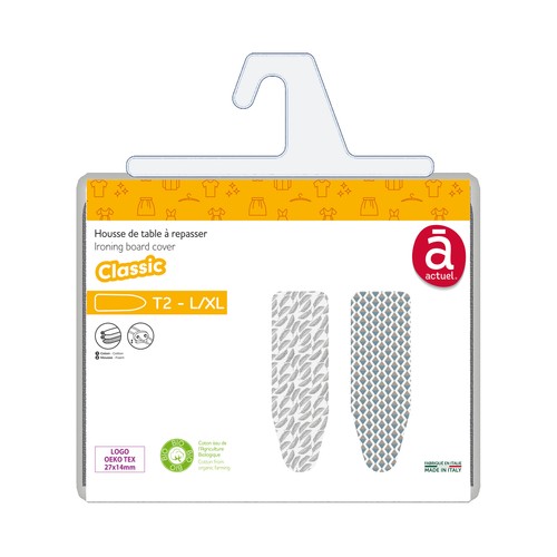 Funda de algodón y espuma estampada 3mm Classic para tabla de planchar, talla 2 (L-XL), varios diseños ACTUEL.