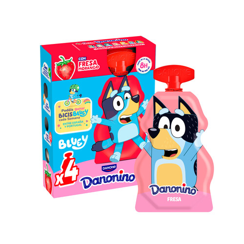 Petit bebible para llevar, con sabor a fresa DANONINO de Danone 4 x 70 g.