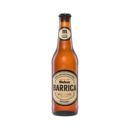 MAHOU BARRICA Cerveza rubia Premium de barrica matices de madera 33 cl