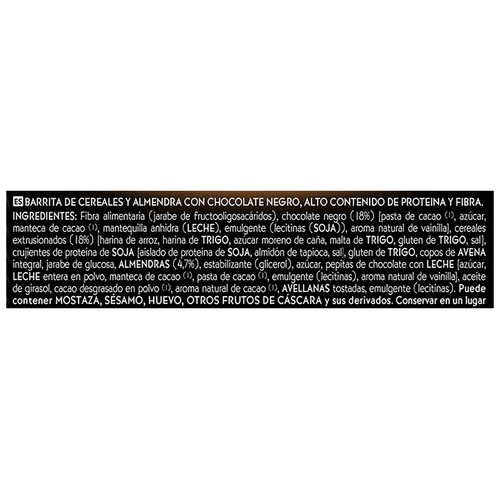 BICENTURY Barritas de proteina sabor a chocolate con almendras 72 g