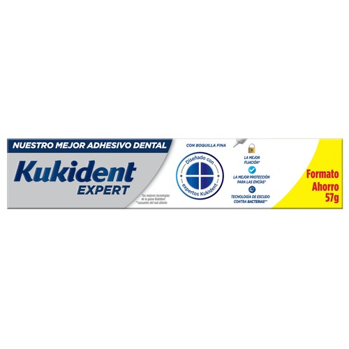 KUKIDENT Expert Crema fijadora para protesis dentales, con boquilla fina 57 g.