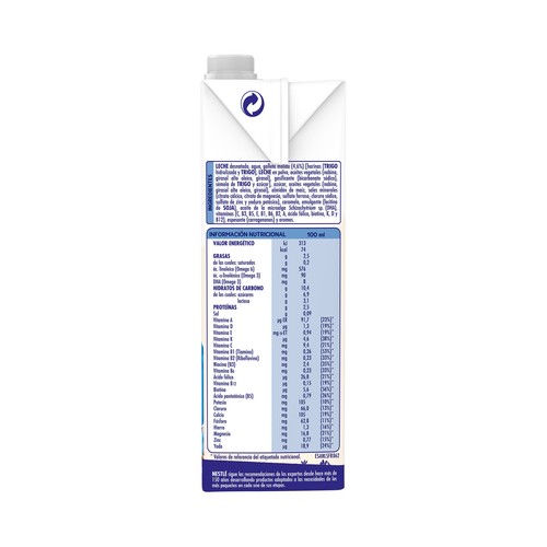 NATIVA Junior de Nestlé Leche de crecimiento con sabor a galleta Maria, a partir de 3 años 1 l.
