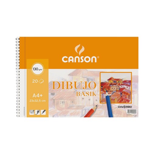 Bloc de dibujo basik microperforado con 20 hojas, 130 gr. CANSON.