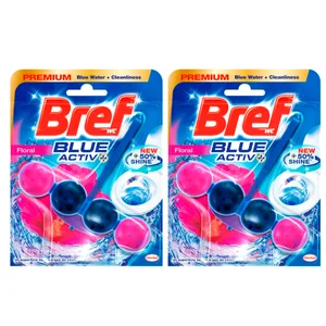 BREF Pastillas para WC poder activo floral 2X50g