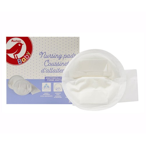 AUCHAN BABY  Discos de lactancia, suaves y extra absorbentes 40 uds.