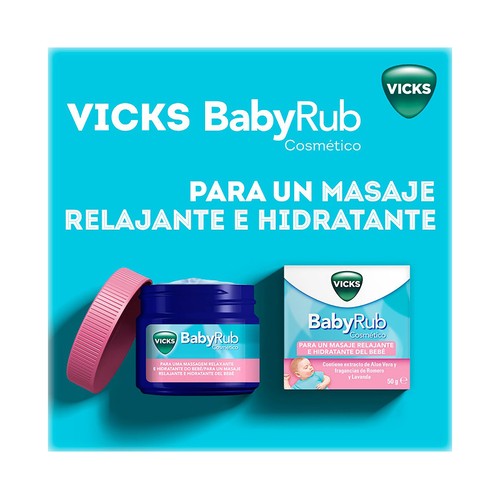 VICKS Baby rub Pomada para un masaje relajante e hidratante del bebé 50 g.