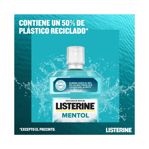 LISTERINE Enjuague bucal de uso diario con sabor s mentol LISTERINE 500 ml.