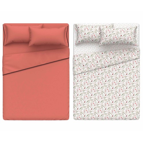 Juego de sábanas para cama de 150cm. 100% algodón percal, ACTUEL.